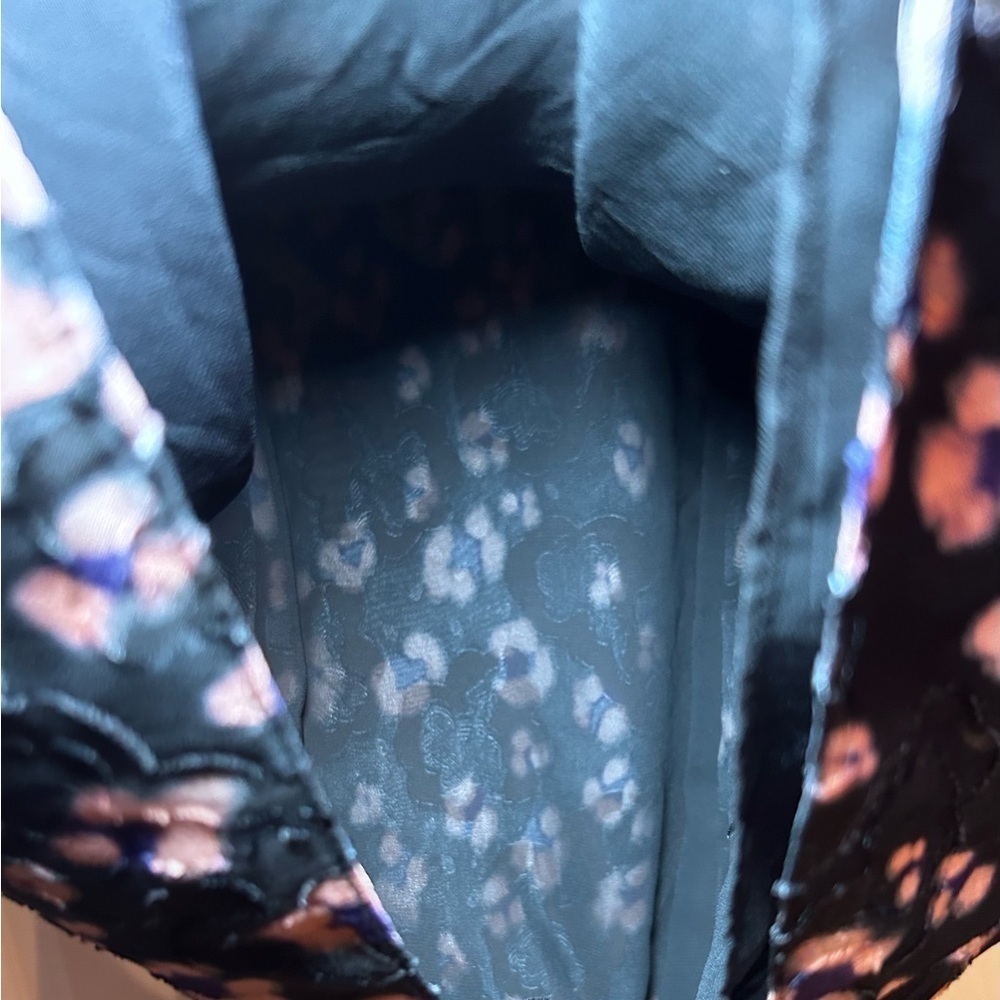 REBECCA TAYLOR Belted Silk Blend Floral Jacquard Dress- Copper Combo/ Size 6 - Picture 6 of 8